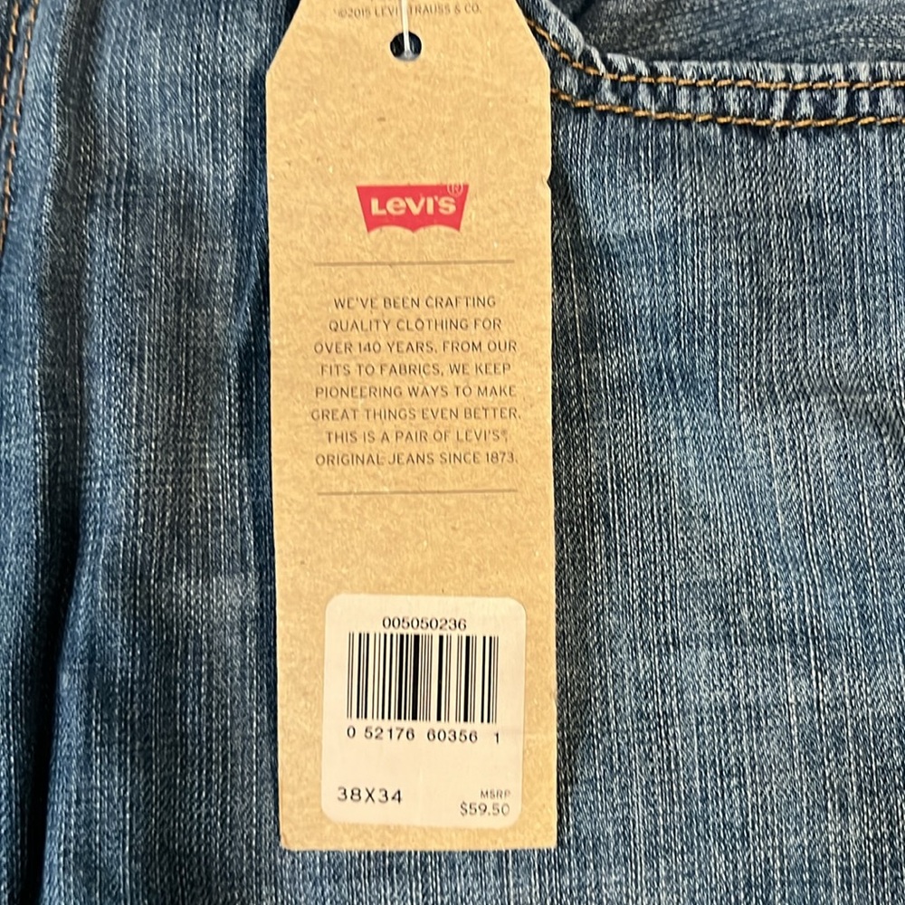 Levi's 505 Straight Leg Blue Jeans NWT - 38x34 - Picture 6 of 11